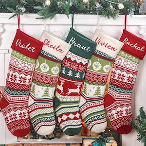 Personalized Christmas Stocking: Custom Family Name Xmas Stockings, Embroidered Name