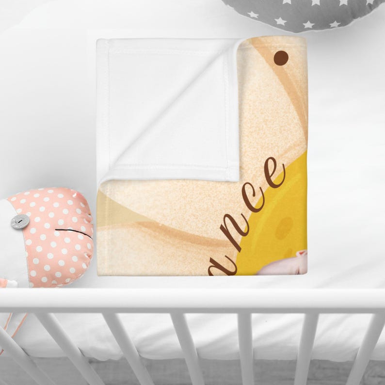 Personalized Cute Bees and Hive Soft Baby Blanket, Baby Shower Gift