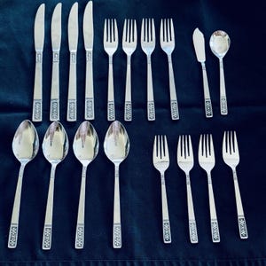 Stanley Roberts SRB131 Stainless Steel Flatware 18 Pieces Vintage MCM Japan