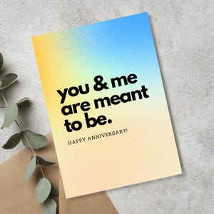 Cartão de aniversário moderno | Cartão de amor gradiente | Cartão romântico | Papel de linho premium | JoeyPrints