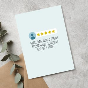Großartiger Vater würde die Karte sehr empfehlen | Lustig 5-Sterne-Vater Bewertung | Online Bewertung Vatertagskarte | Modern Dad Humor | JoeyPrints