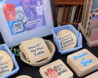 Custom Wood Coasters: Personalized Photo, Logo, or Text