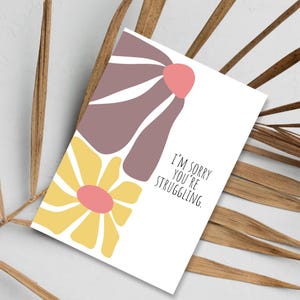 Lo siento por lo que estás pasando / Tarjeta de apoyo / Tarjeta de salud mental / Tarjeta de amistad / Papel de lino premium / JoeyPrints