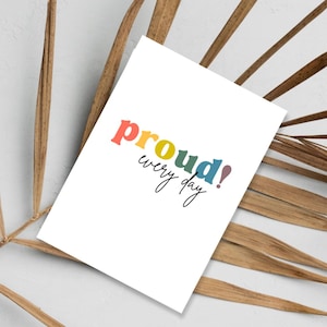 Tarjeta de apoyo a la afirmación LGBTQ+ / Papel de lino de primera calidad / Celebración del orgullo