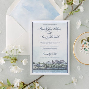 OceanCliff wedding invitation, Venue Wedding Invitation, Newport Invitation, OceanCliff Hotel Wedding Invitation image 1