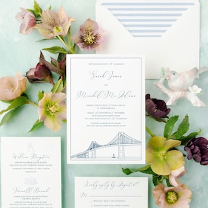 Newport Bridge Wedding Invitation - Newport Wedding Invite - Newport Wedding Invitation - Newport Rhode Island Wedding Invitation