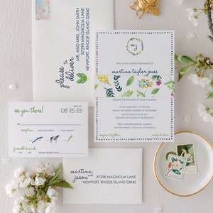 Watercolor Wedding Invitation - Floral Wedding Invite - Watercolor Wedding Invite - Watercolor invitation - Colorful Wedding Invitation