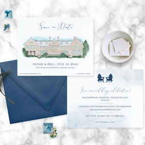 Bristol Rhode Island save the date - Blithewold Mansion Save the Date - Rhode Island Map save the date