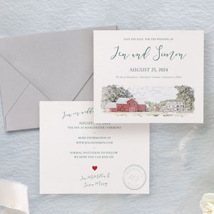 The Inn at Manchester save the date - Venue Art Save the Date - Venue Save the Date - Vermont Save the Date - Sketch save the date