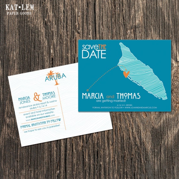 Aruba Save The Date Destination Wedding Etsy