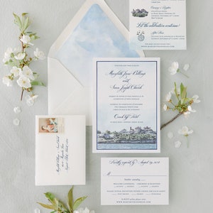 OceanCliff wedding invitation, Venue Wedding Invitation, Newport Invitation, OceanCliff Hotel Wedding Invitation image 2