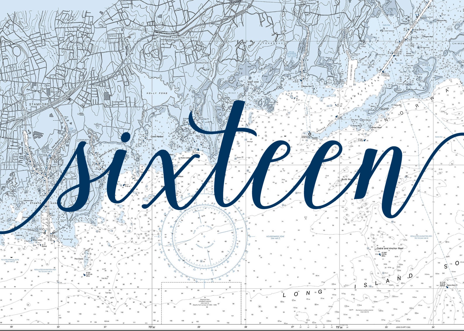 DIY Nautical Chart of Stamford CT stamford Harbor Table Etsy