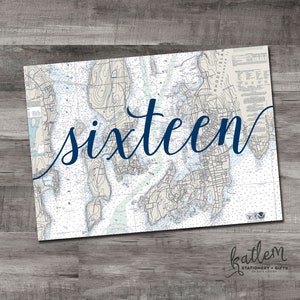 DIY nautische kaart van Newport Rhode Island - tabelnummer voor 5 x 7 frame of standaard, instant download afdrukbare tabelnummers 1-20