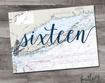 Carte marine bricolage de Long Island New York - Numéro de table pour cadre ou support 5 x 7 pouces, numéros de table imprimables en téléchargement immédiat 1-20