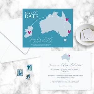 Australia Wedding Save the Date Destination Wedding Save the Date Postcards, Magnets image 3