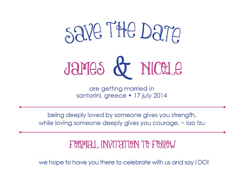 Greece Save the Date Athens Mykonos Santorini Athina | Etsy