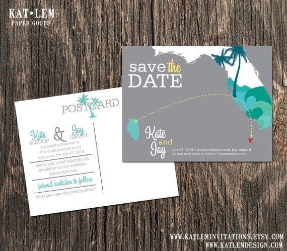 Key West Florida Save The Date Destination Wedding Etsy