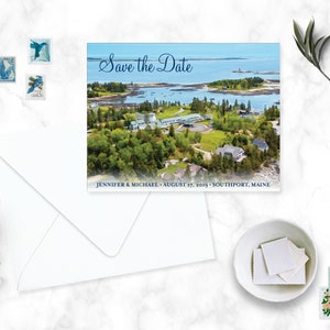 Maine wedding save the date Maine Newagen Seaside Inn, Southport Maine Maine map save the date image 4