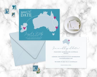 Australia – Wedding Save the Date – Destination Wedding – Save the Date Postcards, Magnets