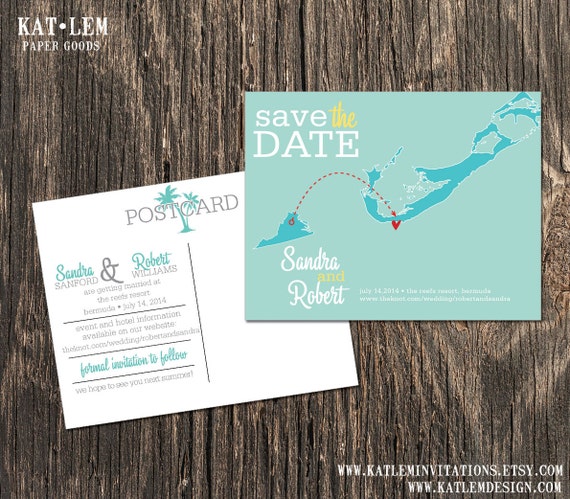 Bermuda Nautical Save The Dates Destination Wedding Save Etsy