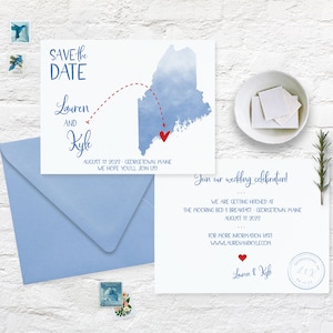 Maine Save the Date – Map save the Date – Wedding Save the Dates - Maine Wedding