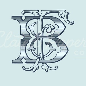 Puede incluir: Un monograma azul marino con las letras "B" y "B" entrelazadas. Las letras están estilizadas con florituras intrincadas y un patrón a rayas.