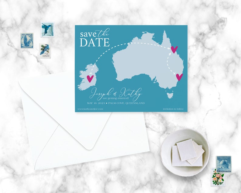 Australia Wedding Save the Date Destination Wedding Save the Date Postcards, Magnets image 4