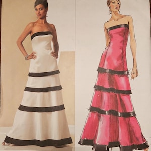 Vogue V2930 Misses/Miss Petite Tom and Linda Platt Dress | Evening Length, Special Occasion, Strapless | Sewing Pattern, sizes 4-6-8 - UNCUT