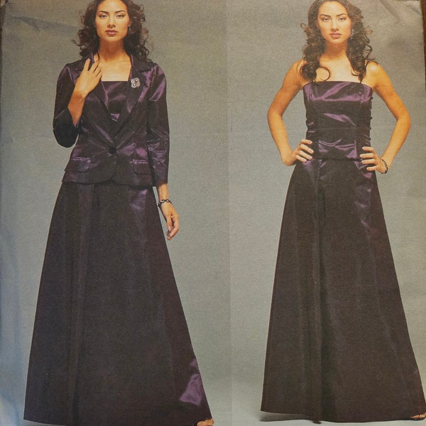 Vogue 2497 Misses Special Occasion Jacket, Lined Top, & Flared Floor Length Skirt | Sewing Pattern, Guy Laroche, sizes 18-20-22 - UNCUT