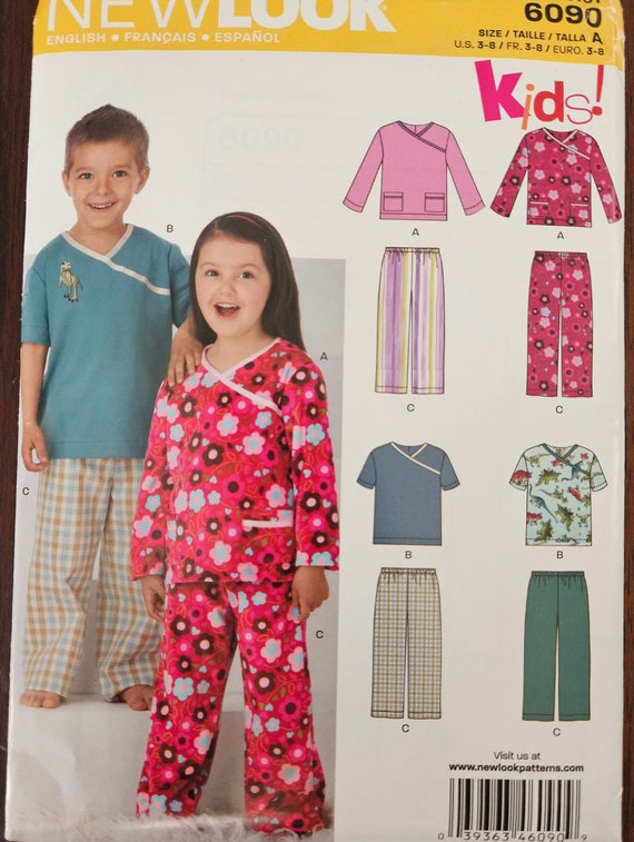 New Look 6090 Childs boy or Girl Sleepwear Pajamas Pullover Shirt