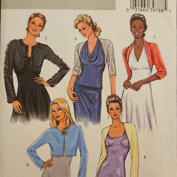 Butterick B4551 Misses Special Occasion Jackets | Shrug, Bolero, Neckline & Sleeve Length Options | Sewing Pattern, sizes 6-8-10-12 - UNCUT