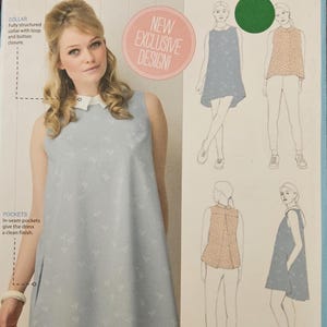 Simply Sewing The Overture Set Dress & Tunic | Trapeze, Pullover, Collar, Loose Fit, Side Seam Pockets | Sewing Pattern, sizes 4-18 - UNCUT