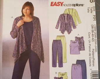 McCalls M4606 Womens/Petite Plus Size Separates | Unlined Jacket, Top, Dress, Pants & Skirt |Sewing Pattern sizes 18W-24W OR 26W-32W - UNCUT