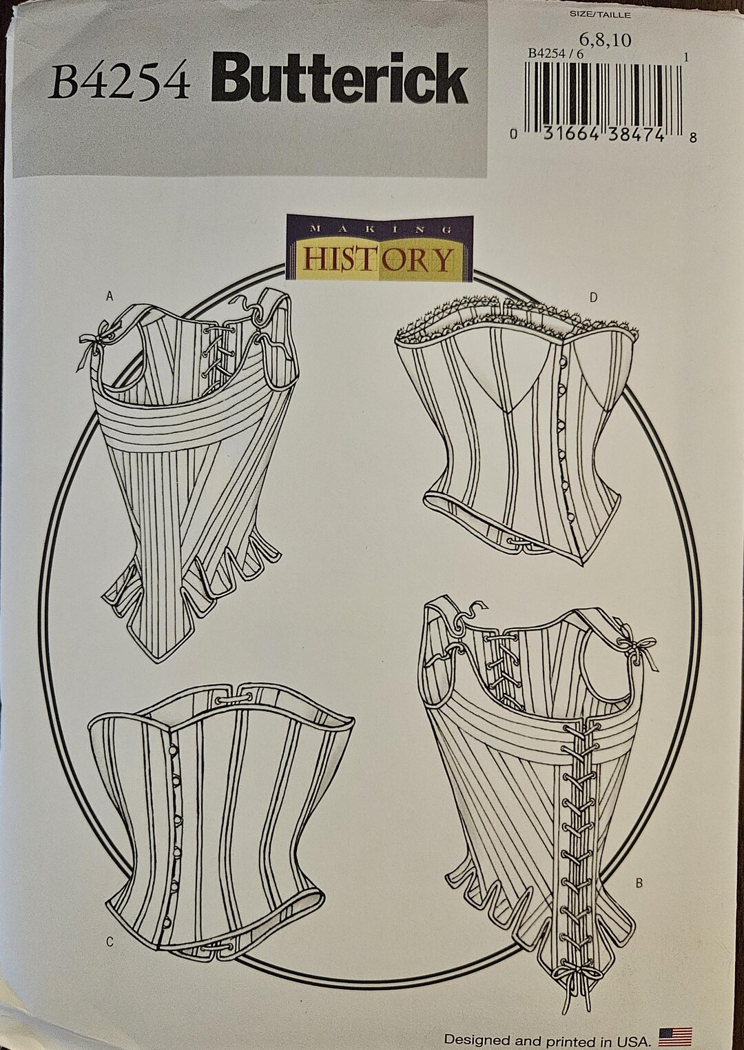 Butterick 4254 Misses Corsets and Stays | Lined, Close-fitting, Boning ...