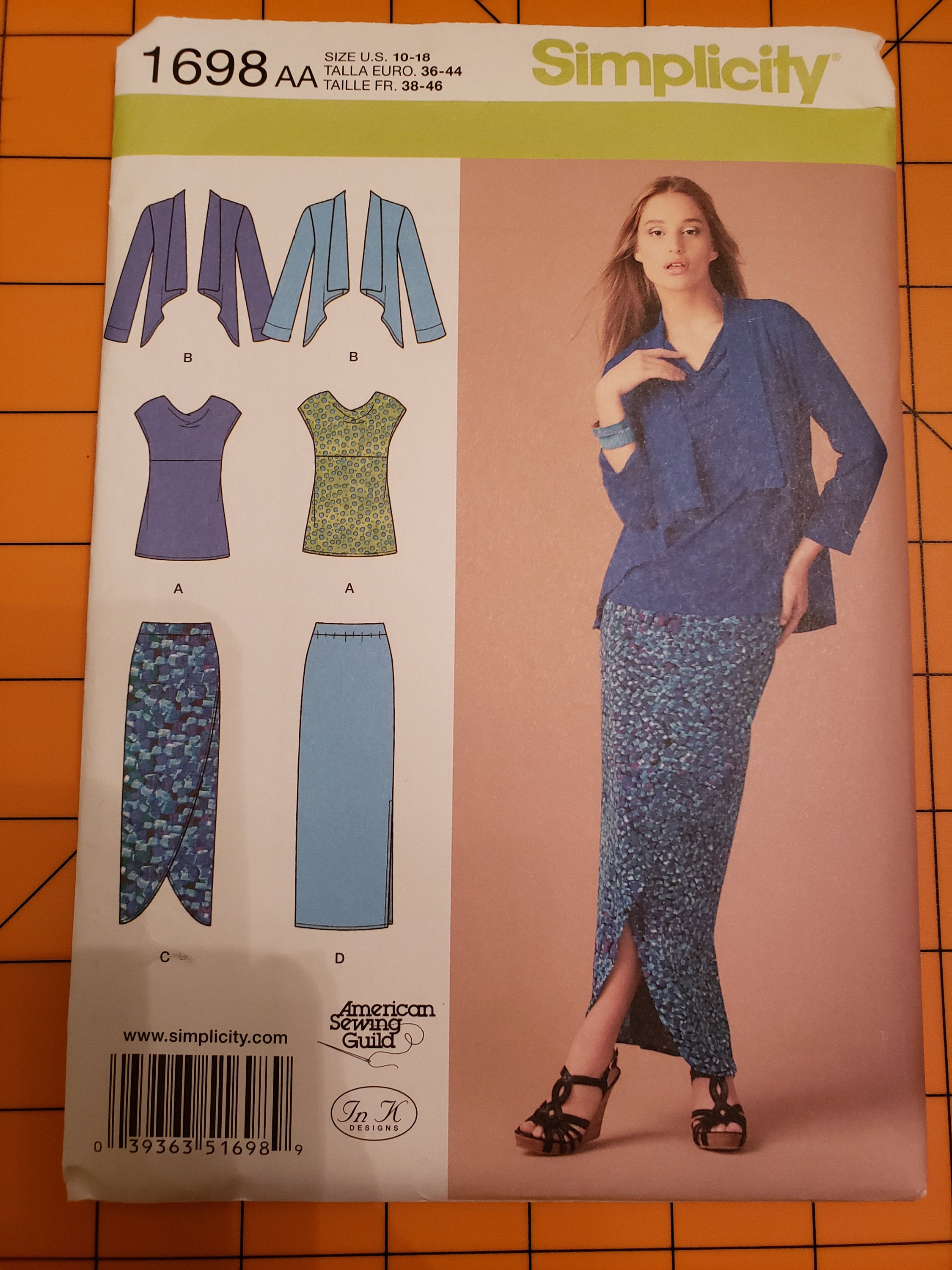 Simplicity 1698 Misses Knit Separates Pullover Top, Jacket, Skirts