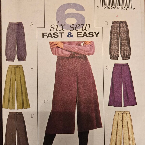 McCalls B4861 Misses Woven Pants | Gaucho, Split-Skirt, Length & Leg Width Options, Mock Fly | Easy Sewing Pattern, sizes 14-16-18-20 -UNCUT