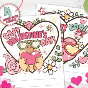Druckbare Valentinstagskarten für Kinder, Valentinstagskarten Capybara, süße Valentinstagskarten für das Klassenzimmer, Valentinstagskarten zum Selbermachen