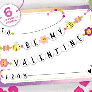 Printable Valentines for Kids, Cute Valentines for Classroom, Valentines with a Friendship Bracelet Design, Instant Download