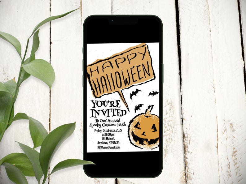 Editable Halloween Party Invite, Costume Party Invite Template, Digital