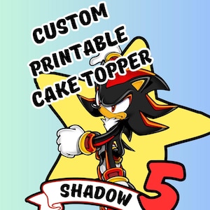 Decorazione per torta SHADOW personalizzata, download digitale, stampabile, decorazione per feste di gioco per bambini, centrotavola da esposizione personalizzato, file Cricut
