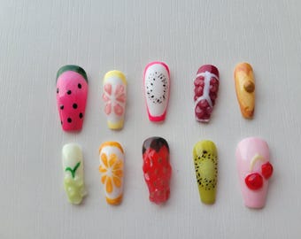 Fruit Themed Nail Art Press Ons