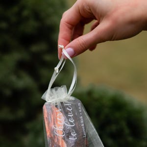 Cadeaux d'invités de mariage personnalisés en vrac, bouchon de vin personnalisé dans des sacs en organza, souvenirs de dîner de répétition, cadeau souvenir et réservez la date