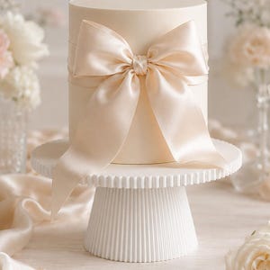Fluted cake stand, modern white bakery pedestal, minimalist dessert table decor, event centerpiece