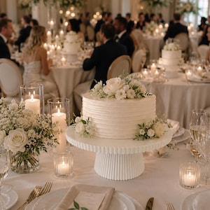 Wedding Cake Stand, White Cake Pedestal, Fluted Dessert Stand, Bridal Shower Cake Display, Modern Party Centerpiece Stand image 12