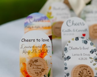Keepsake set of 100 custom wine bottle stoppers, boho wedding favors in bulk, classic birthday party favors, bridal shower guest gifts