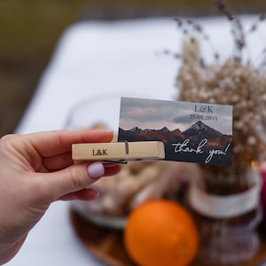 Cadeaux de mariage en montagne en vrac, cartes de remerciement souvenir, cadeaux de douche nuptiale en plein air, quinceanera réservez la date, souvenir de mariage classique