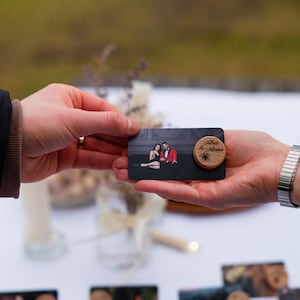 Carte photo de remerciement classique en gros, cadeaux d'invité de mariage en plein air, bouchons de bouteille de vin gravés personnalisés, cadeaux de douche nuptiale de montagne