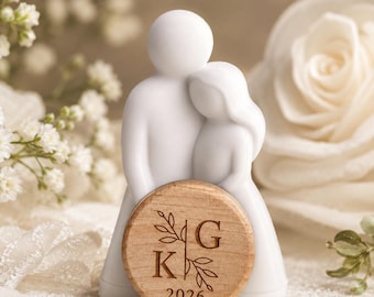 Bride and groom wedding wine stoppers, personalized bridal shower favor, custom engagement keepsake decor