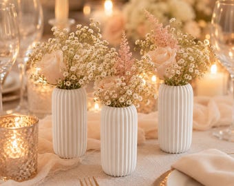 Juego de centros de mesa con jarrones para bodas, decoración con mini jarrones pequeños, decoración de mesa para despedida de soltera, recuerdos para guardar como recuerdo.