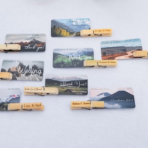 Cadeaux invités de mariage nature en plein air en vrac, cadeaux d'invités pour le dîner de répétition, pinces à linge de mariage en montagne, souvenir d'enterrement de vie de jeune fille